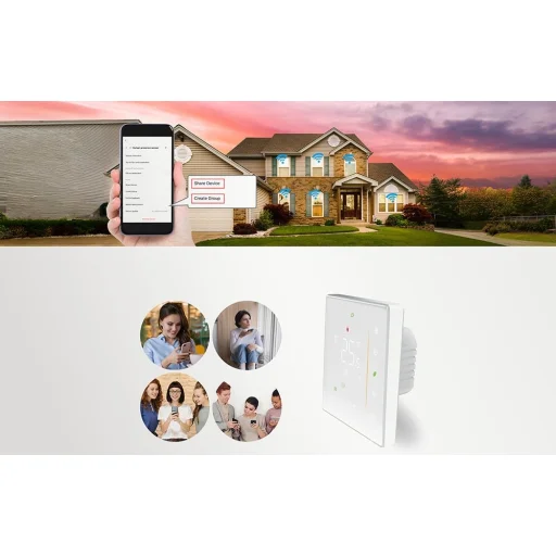 MOES WHT-006-GB-WH Wi-Fi termostat pre elektrické podlahové vykurovanie, biely - 7