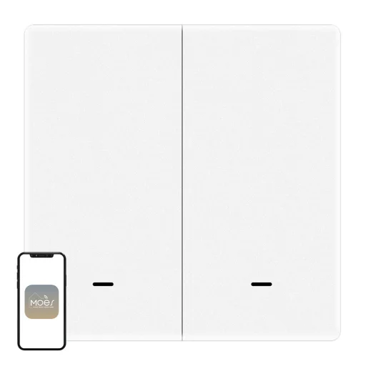 Moes ZT-B-EU2 ZigBee 3.0 dvojtlačidlový inteligentný scénický prepínač - 1