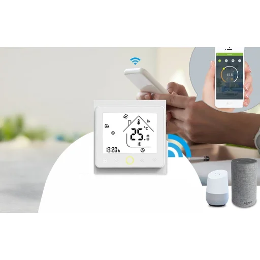 MOES BHT-002 inteligentný Wi-Fi LCD termostat pre elektrické podlahové kúrenie, biely - 4
