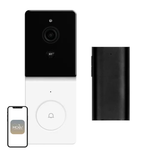Moes WDB-TY-B20 Wi-Fi videozvonček, 1080p, čierny - 1
