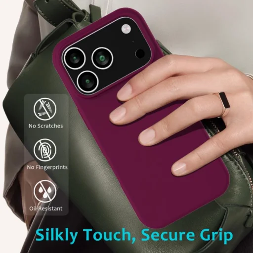 iPhone 18 Pro / 17 Pro jednofarebný silikónový obal (fialový) obal - 7