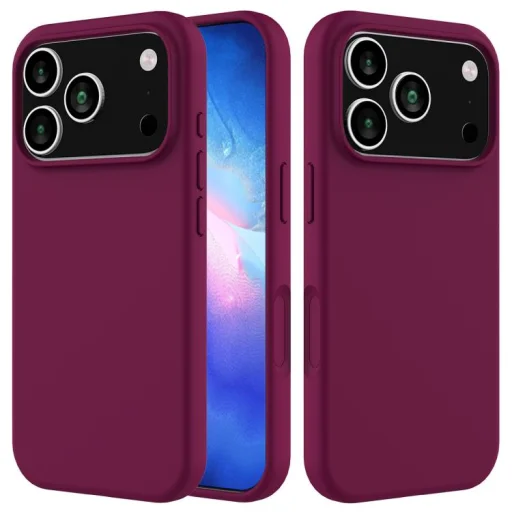 iPhone 18 Pro / 17 Pro jednofarebný silikónový obal (fialový) obal - 1