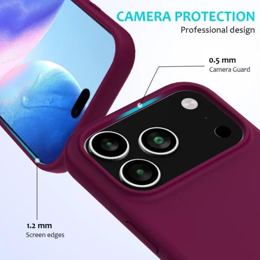 iPhone 18 Pro / 17 Pro jednofarebný silikónový obal (fialový) obal - 2
