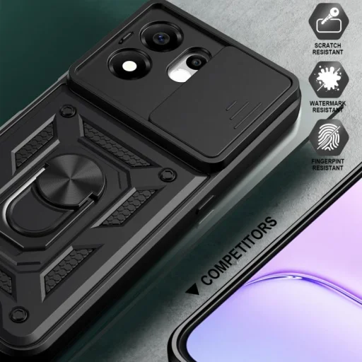 Honor 600 Smart 5G TPU+PC puzdro s posuvným krytom fotoaparátu (čierne) - 6
