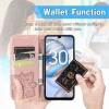 Honor 600 Smart 5G kožené flipové puzdro s reliéfom motýľa, lásky a kvetinovým vzorom (levanduľová) thumbnail