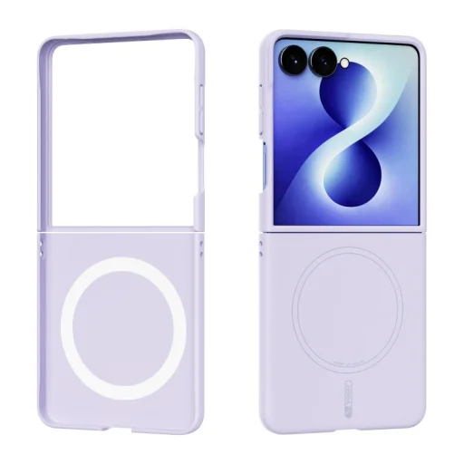 Samsung Galaxy Z Flip8 5G ABEEL puzdro z tekutého silikónu príjemné na dotyk MagSafe (fialové) - 1