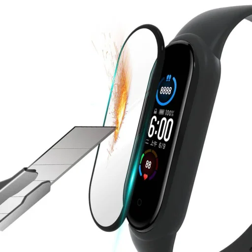 XIAOMI MI BAND 5 fekete 5D Kijelzővédő üvegfólia - 4