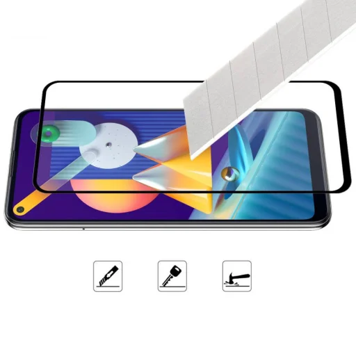 5D Full Glue kijelzővédő üvegfólia SAMSUNG GALAXY A11 / M11 fekete - 8