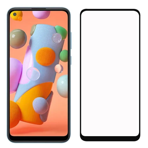 5D Full Glue kijelzővédő üvegfólia SAMSUNG GALAXY A11 / M11 fekete - 2