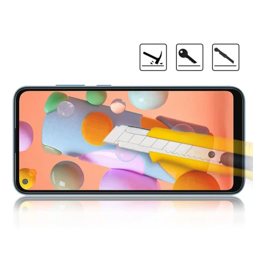 5D Full Glue kijelzővédő üvegfólia SAMSUNG GALAXY A11 / M11 fekete - 4