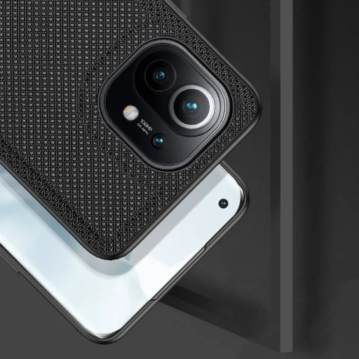 Xiaomi Mi 11 Dux Ducis Fino nylon bevonatú tok fekete - 4