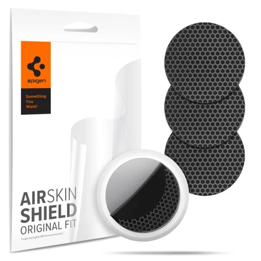 Spigen AirSkin Hydrogel Apple AirTag fólia 4 x 2 db szénszálmintás fekete (AFL03161) - 1