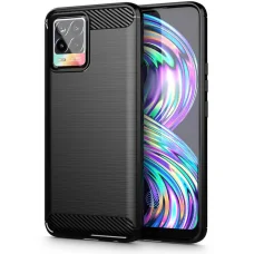 Realme 8 5G Tech-Protect carbon mintájú TPU tok fekete