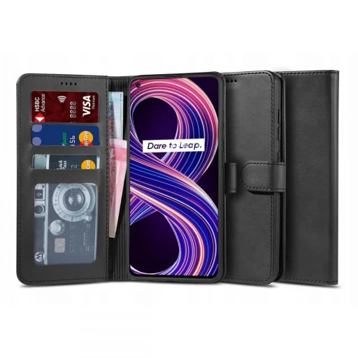Realme 8 5G Tech-Protect Wallet 2 fliptok fekete - 1
