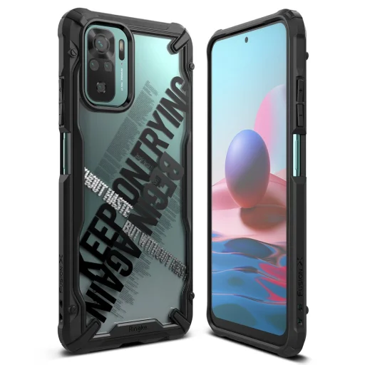 Xiaomi Redmi Note 10 / Redmi Note 10S Ringke Fusion X Design PC és TPU tok fekete (XDXI0030) - 1