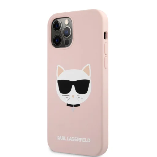 iPhone 12 Pro MAX Karl Lagerfeld KLHCP12LSLCHLP Choupette Head szilikon tok pink - 1