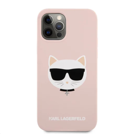 iPhone 12 Pro MAX Karl Lagerfeld KLHCP12LSLCHLP Choupette Head szilikon tok pink - 2