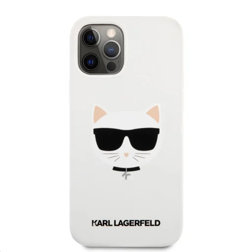 iPhone 12 Pro MAX Karl Lagerfeld KLHCP12LSLCHWH Choupette Head szilikon tok fehér - 2