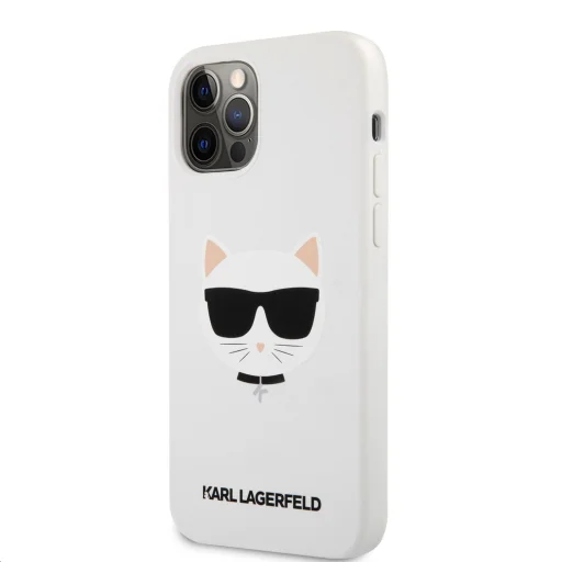 iPhone 12 Pro MAX Karl Lagerfeld KLHCP12LSLCHWH Choupette Head szilikon tok fehér - 1