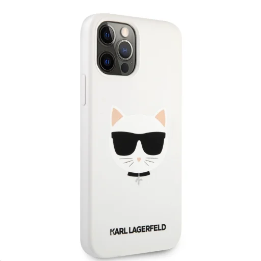 iPhone 12 Pro MAX Karl Lagerfeld KLHCP12LSLCHWH Choupette Head szilikon tok fehér - 3