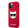 iPhone 12 Pro Max Karl Lagerfeld KLHCP12LSLCHRE Choupette Head szilikon tok piros thumbnail