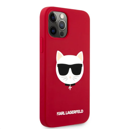 iPhone 12 Pro Max Karl Lagerfeld KLHCP12LSLCHRE Choupette Head szilikon tok piros - 1