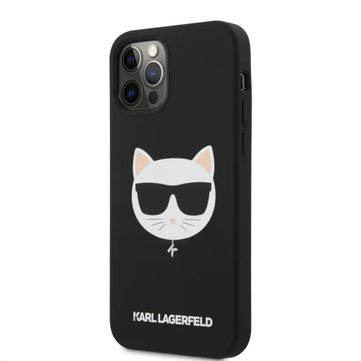 iPhone 12 Pro MAX Karl Lagerfeld KLHCP12LSLCHBK Choupette Head szilikon tok fekete - 5