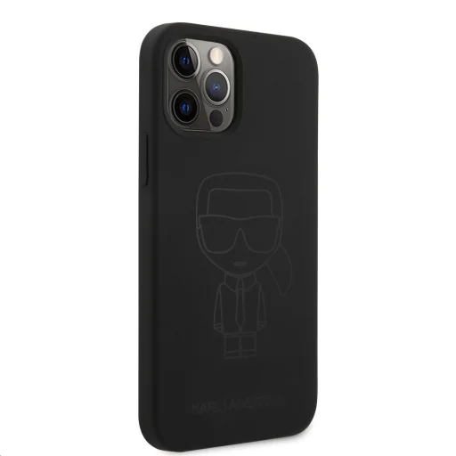 iPhone 12 Pro MAX  Karl Lagerfeld KLHCP12LSILTTBK Ikonik Outline szilikon tok fekete - 3