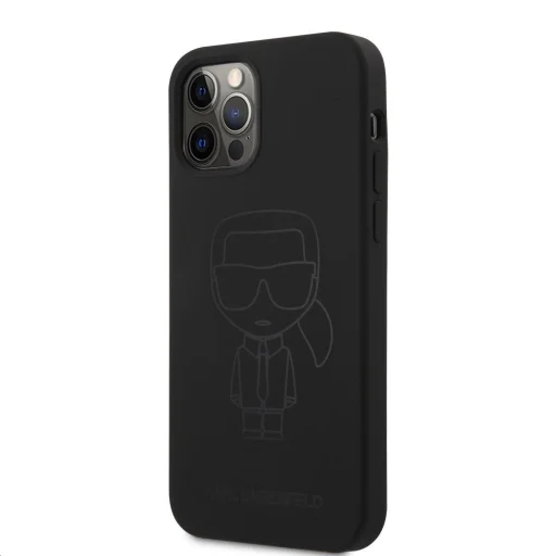 iPhone 12 Pro MAX  Karl Lagerfeld KLHCP12LSILTTBK Ikonik Outline szilikon tok fekete - 6