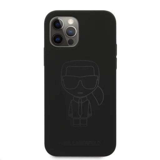 iPhone 12 Pro MAX  Karl Lagerfeld KLHCP12LSILTTBK Ikonik Outline szilikon tok fekete - 1