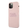 Karl Lagerfeld KLHCP12LSTKLTLP Stack Logo szilikon tok iPhone 12 Pro MAX rózsaszín thumbnail