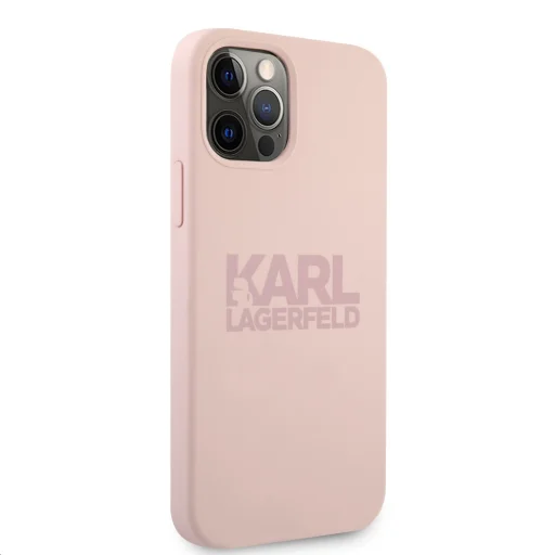 Karl Lagerfeld KLHCP12LSTKLTLP Stack Logo szilikon tok iPhone 12 Pro MAX rózsaszín - 2