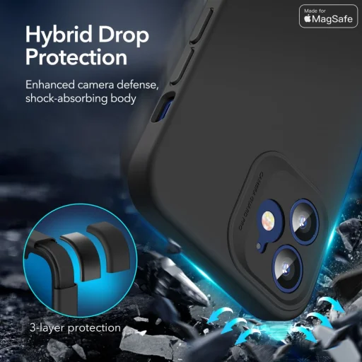 iPhone 12 ESR Cloud Soft MagSafe tok fekete - 6