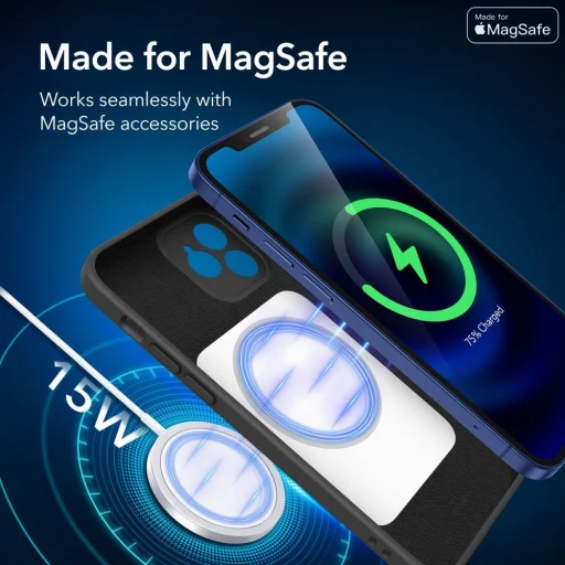 iPhone 12 ESR Cloud Soft MagSafe tok fekete - 8