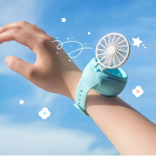 Gyerek karóra formájú mini ventillátor kék - 9