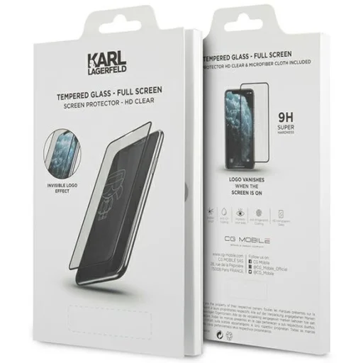 Karl Lagerfeld KLSPP12MTR Magic Logo kijelzővédő üvegfólia iPhone 12/12 Pro fekete - 3