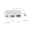 USB Type-C HUB adapter - Type-C + USB3.0 + HDMI fehér thumbnail