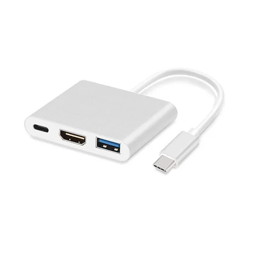 USB Type-C HUB adapter - Type-C + USB3.0 + HDMI fehér - 1