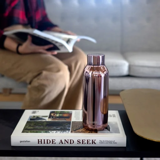 Quokka Solid vákum szigetelt vizesüveg, rozsdamentes acél kulacs 510 ml sleek rose gold - 4