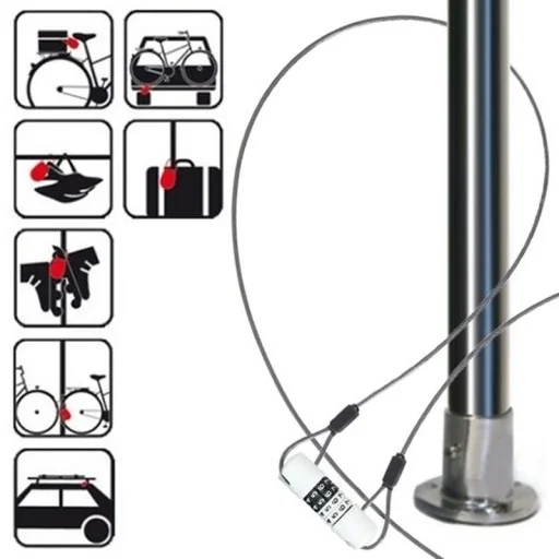 Dunlop kerékpárzár számkombinációval (szürke) - 3