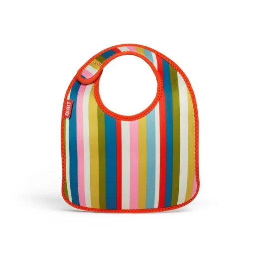 BUILT Mess Mate szett 2 baba előke (Baby Pink Stripe) - 3