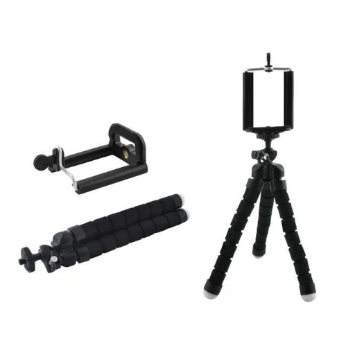 Flexibilis telefontartó tripod fekete - 1