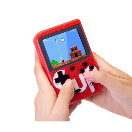 Sup retro hordozható játékkonzol 400 játékkal piros - 1