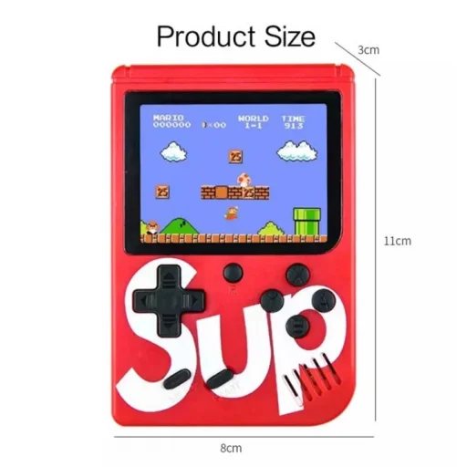 Sup retro hordozható játékkonzol 400 játékkal piros - 2