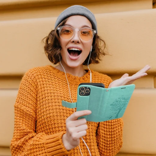 Samsung A52 5G / A52 LTE ( 4G ) Forcell Mezzo fliptok Tree zöld - 5