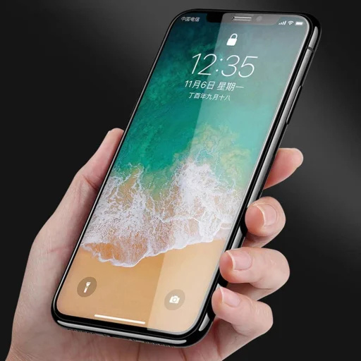 IPHONE X 5D kijelzővédő üvegfólia fekete - 10