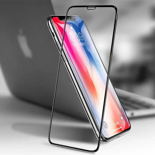 IPHONE X 5D kijelzővédő üvegfólia fekete - 11