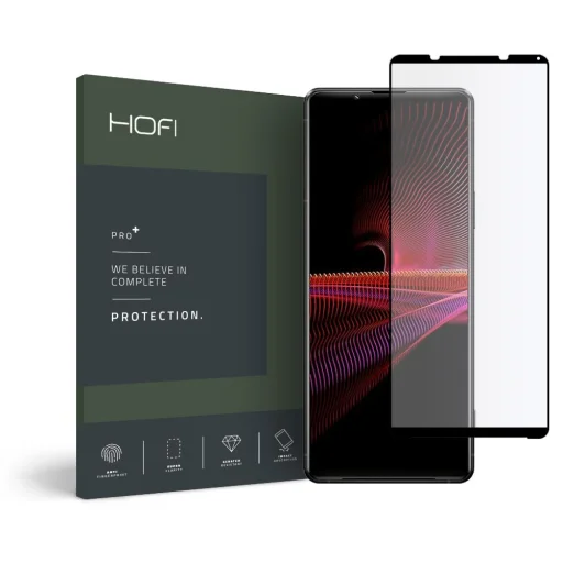SONY XPERIA 1 III HOFI GLASS PRO+ Hybrid temperált üvegfólia fekete - 1