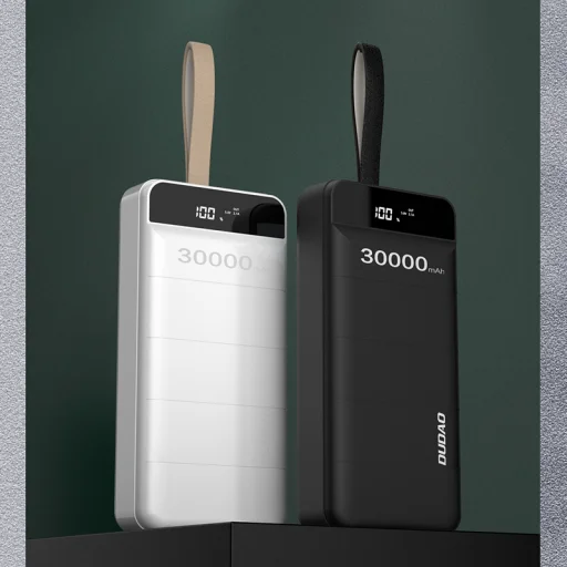 Powerbank 30000mAh Dudao 2xUSB, 1xType-C LED lámpával fehér (K8s+) - 7