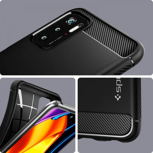 XIAOMI POCO M3 PRO 5G / REDMI NOTE 10 5G Spigen Rugged Armor tok matt fekete (ACS03367) - 10